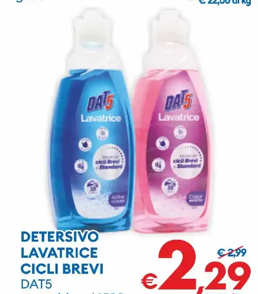 Detersivo lavatrice cicli brevi