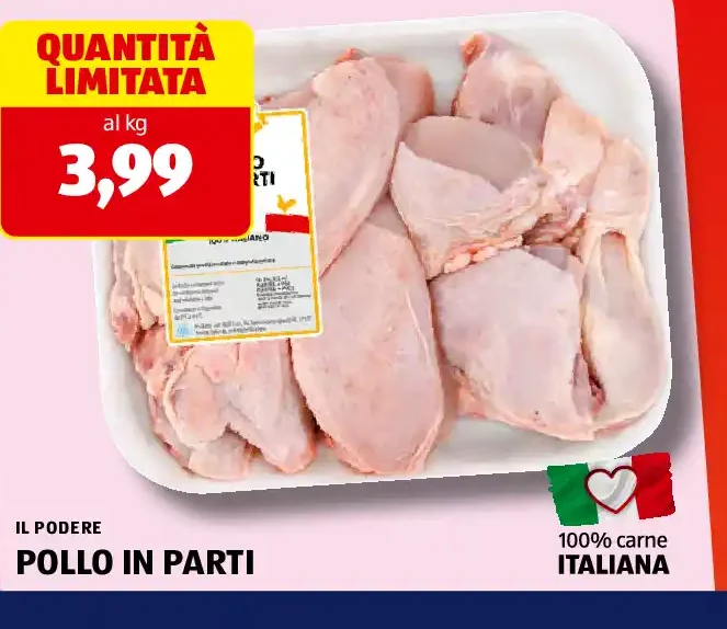 Pollo in parti