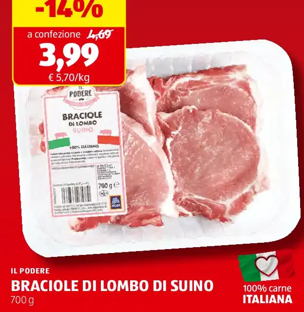 Braciole di lombo di suino