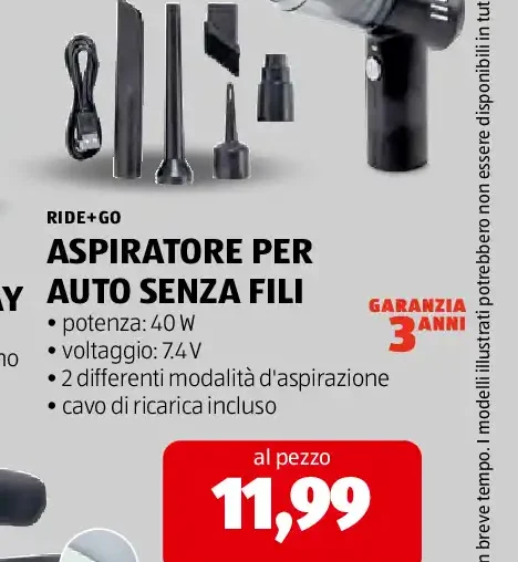 Aspiratore per auto senza fili