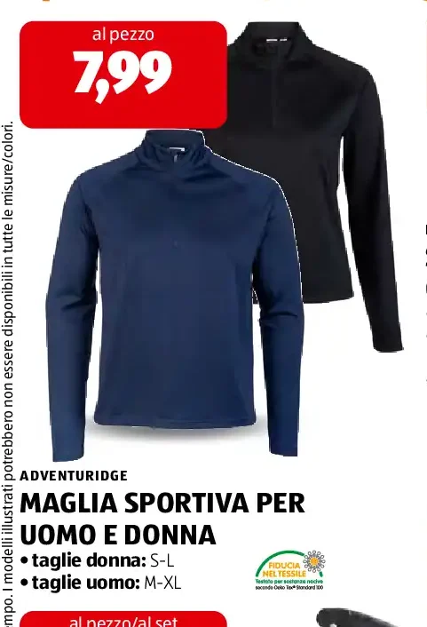 Maglia sportiva per uomo e donna