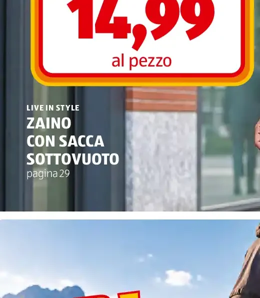 Zaino con sacca sottovuoto