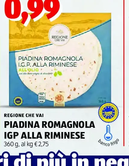 Piadina Romagnola IGP alla riminese