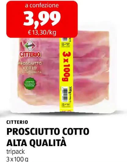 Prosciutto cotto alta qualità