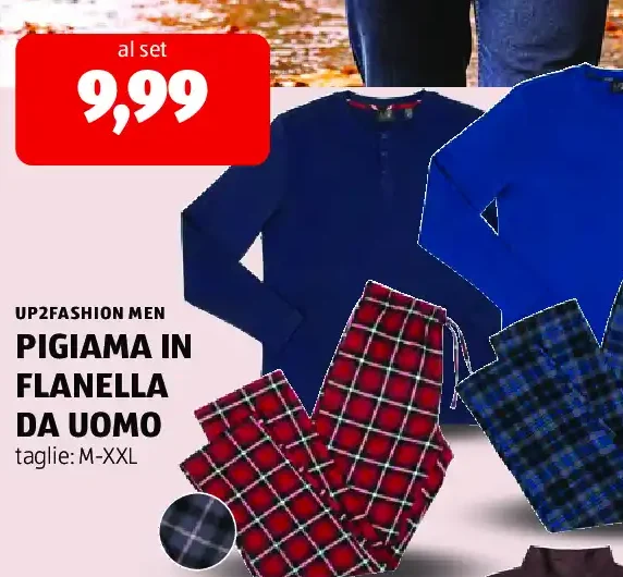 Pigiama in flanella da uomo