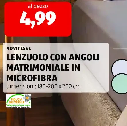Lenzuolo con angoli matrimoniale in microfibra