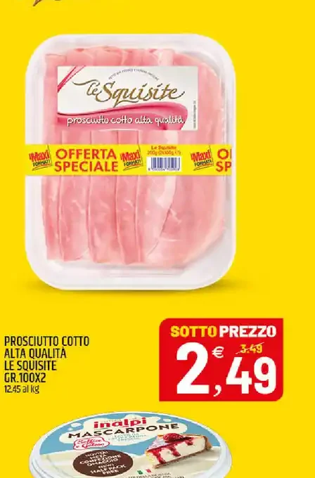 Prosciutto cotto alta qualità Le Squisiste