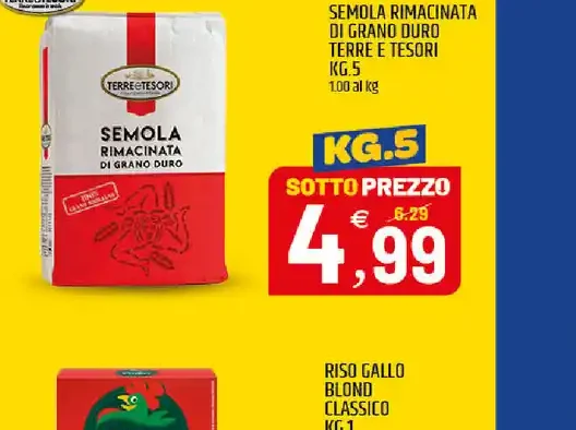 Semola rimacinata di grano duro Terre e Tesori