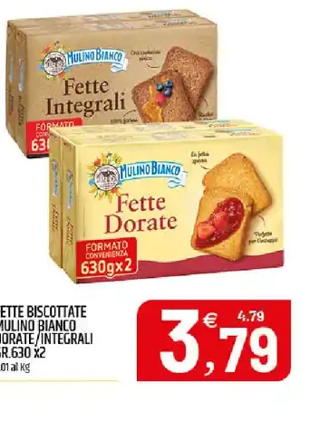 Fette biscottate Mulino Bianco integrali/dorate