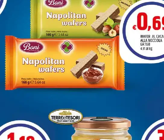 Wafer al cacao o alla nocciola