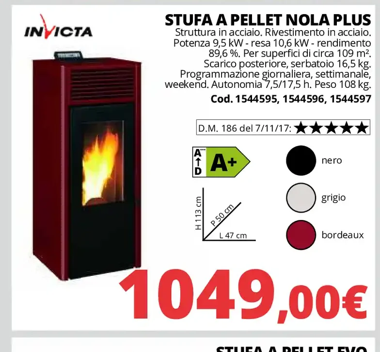 Stufa a pellet Nola Plus
