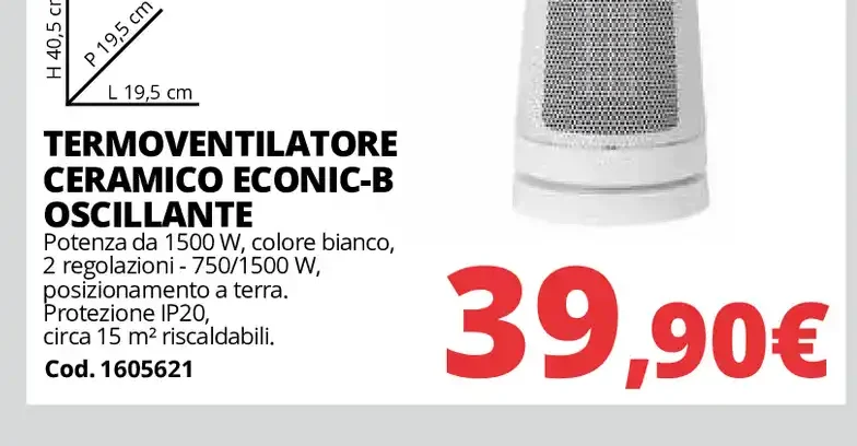 Termoventilatore ceramico Econic-B oscillante