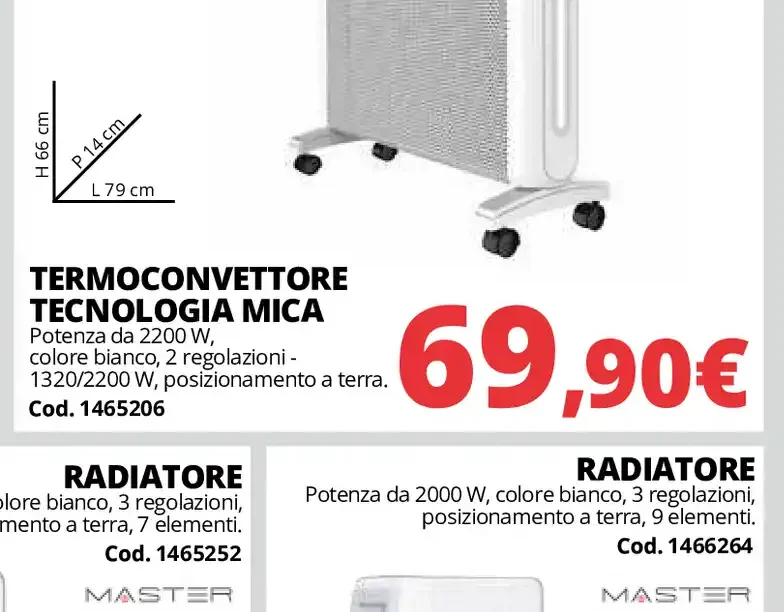 Termoconvettore tecnologia Mica