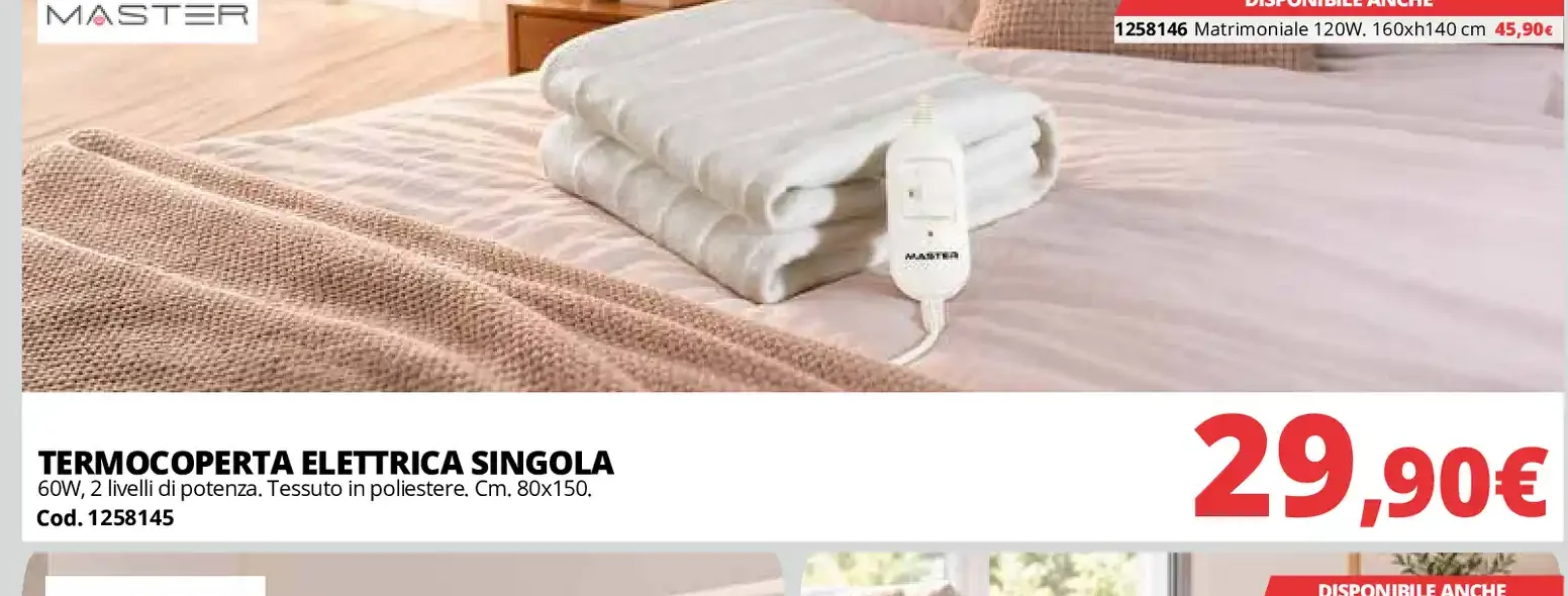 Termocoperta elettrica singola