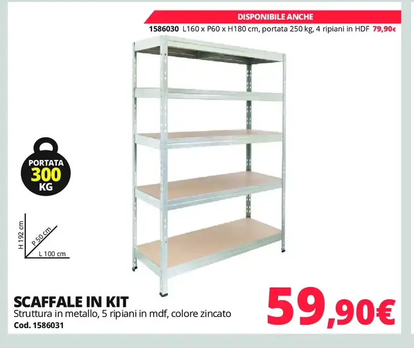 Scaffale in kit
