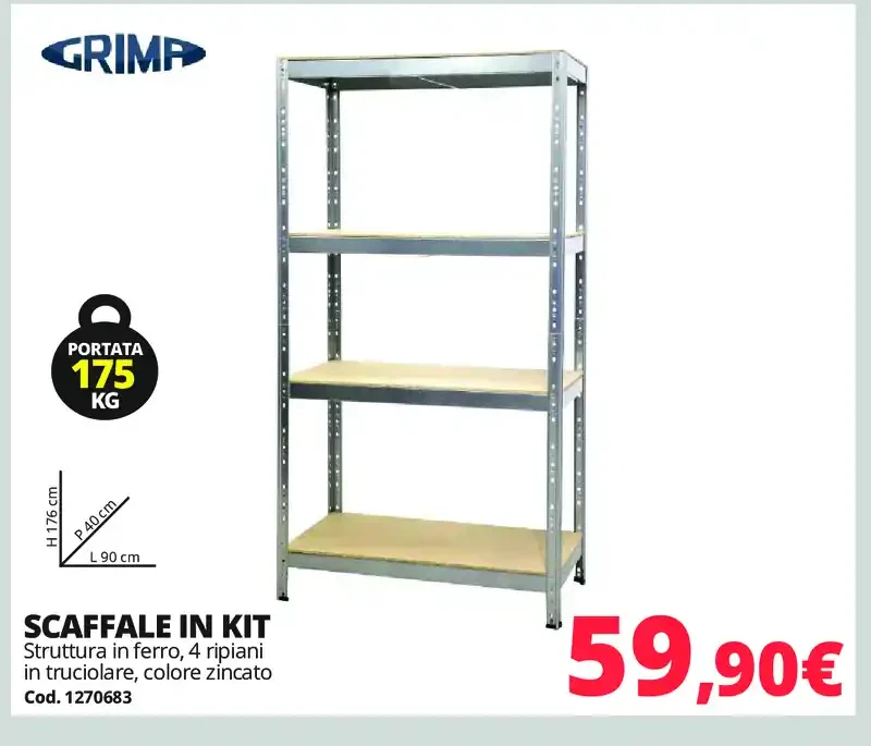 Scaffale in kit
