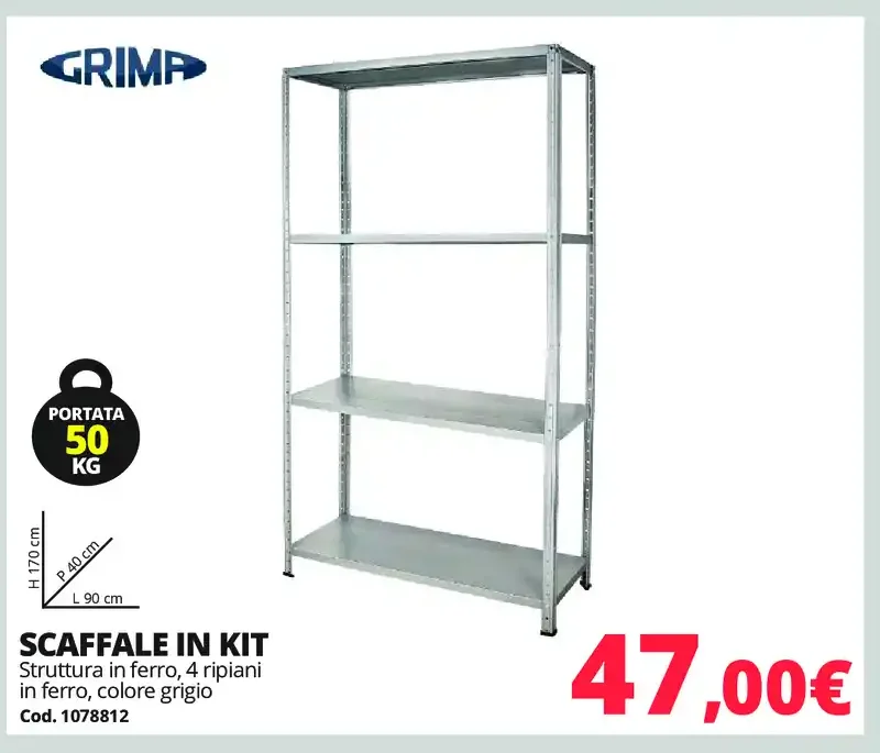 Scaffale in kit
