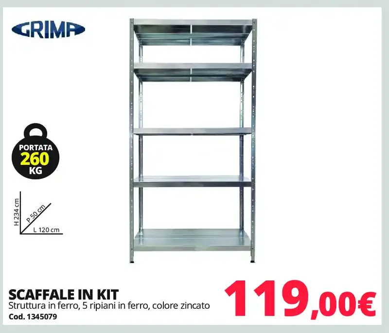 Scaffale in kit