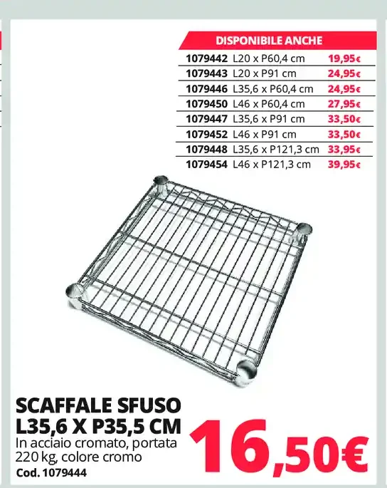 Scaffale sfuso L35,6 x P35,5 cm