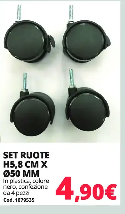 Set ruote H5,8 cm