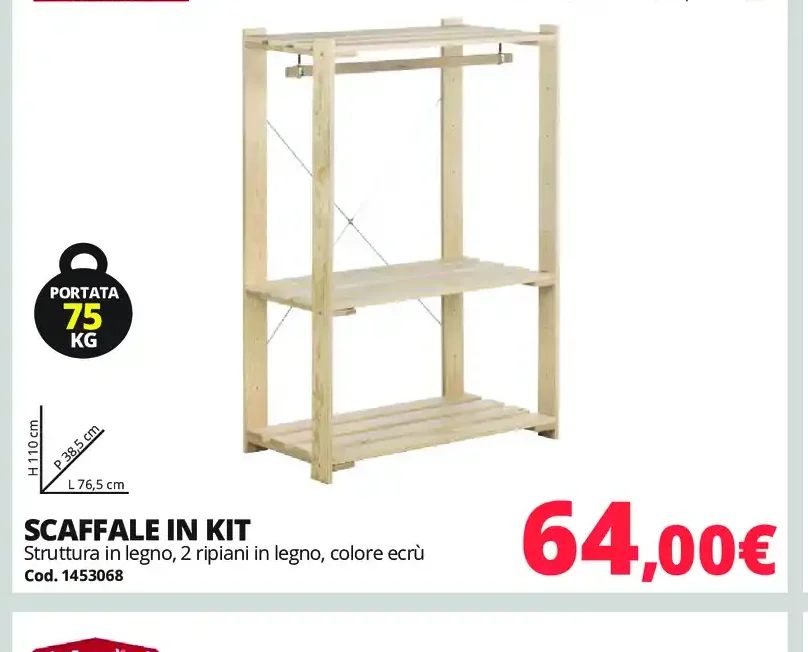 Scaffale in kit