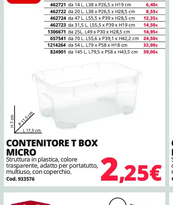 Contenitore T Box Micro
