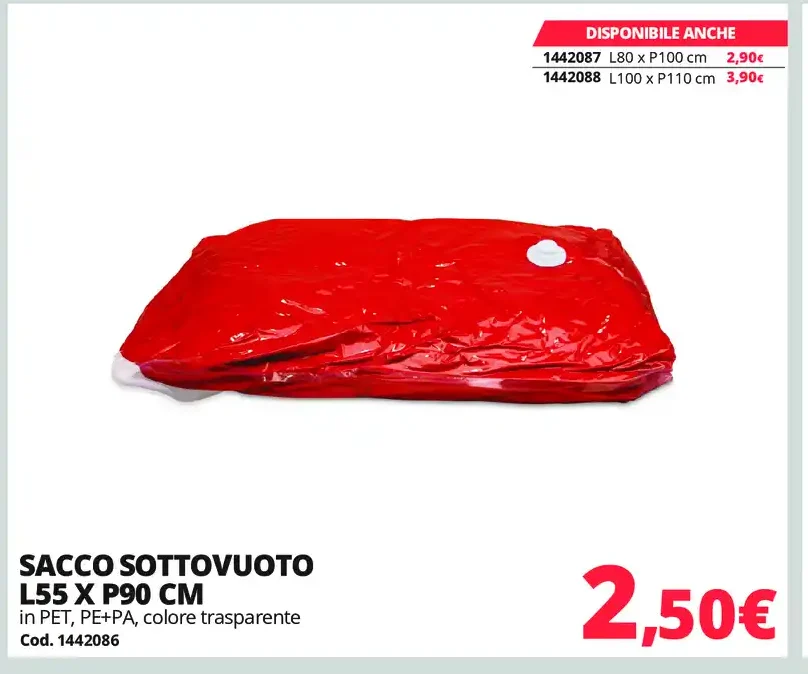 Sacco sottovuoto L55 x P90 cm