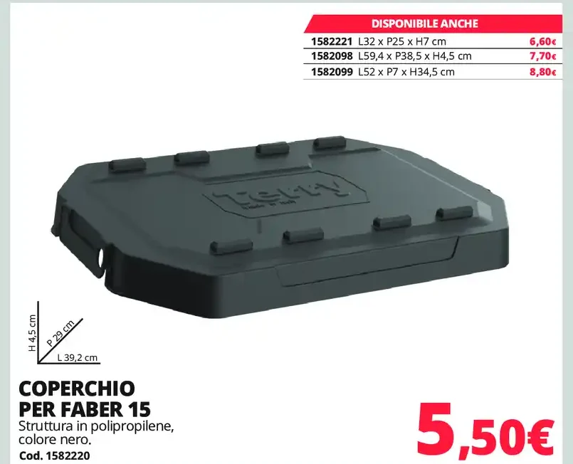 Coperchio per Faber 15