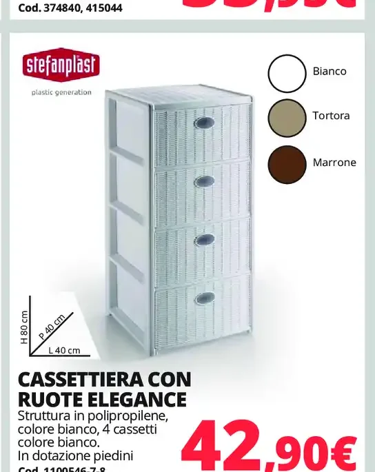 Cassettiera con ruote Elegance