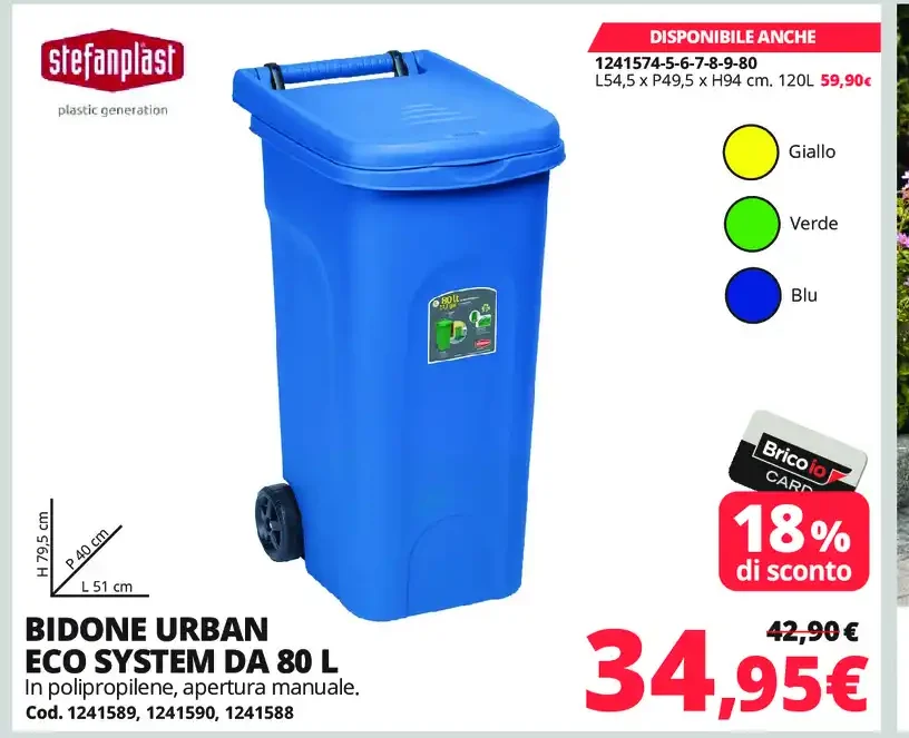 Bidone Urban Eco System da 80 L