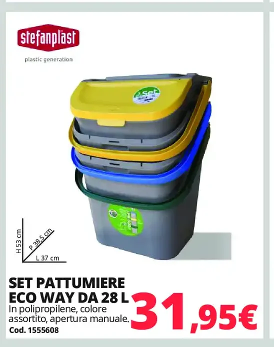 Set pattumiere Eco Way da 28 L