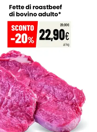 Fette di roastbeef di bovino adulto