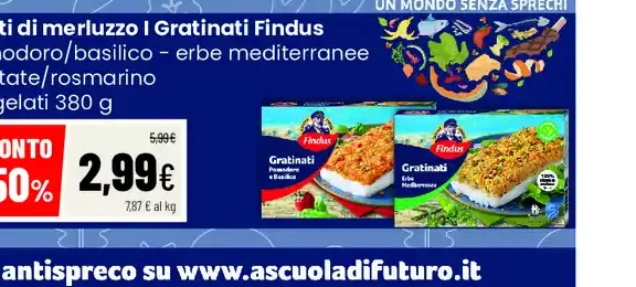 Filetti di merluzzo gratinati surgelati