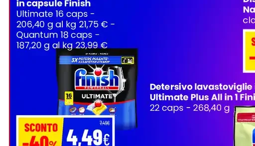 Detersivo lavastoviglie in capsule Finish Ultimate