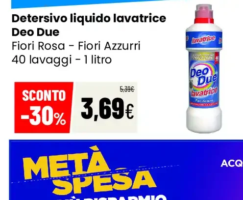 Detersivo liquido lavatrice Deo Due
