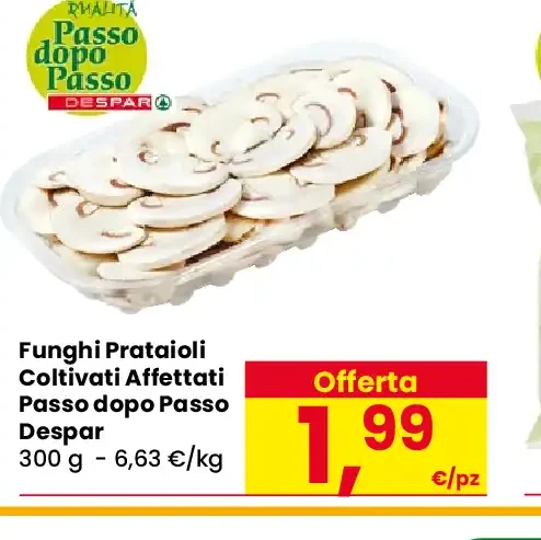 Funghi prataioli coltivati affettati