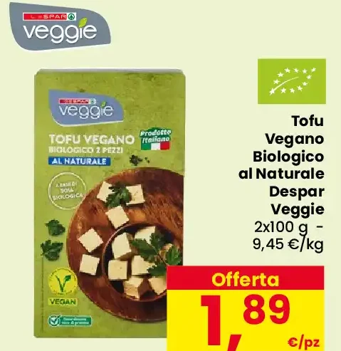 Tofu vegano biologico al naturale