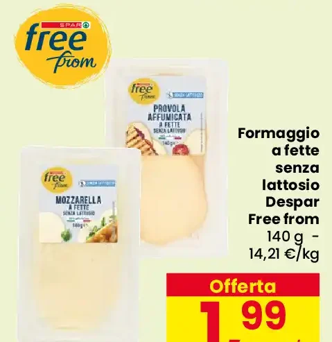 Formaggio a fette senza lattosio