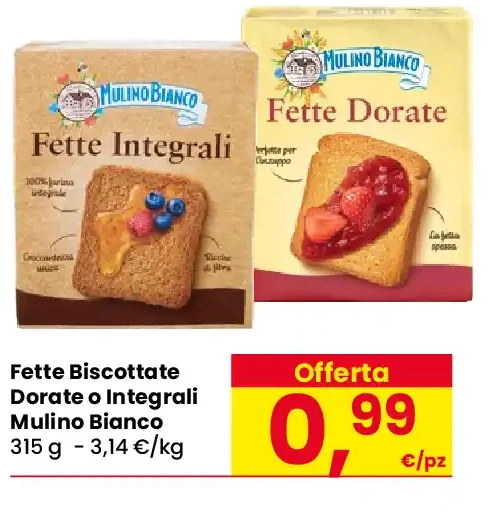 Fette Biscottate Dorate o Integrali