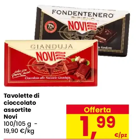 Tavolette di cioccolato assortite Novi