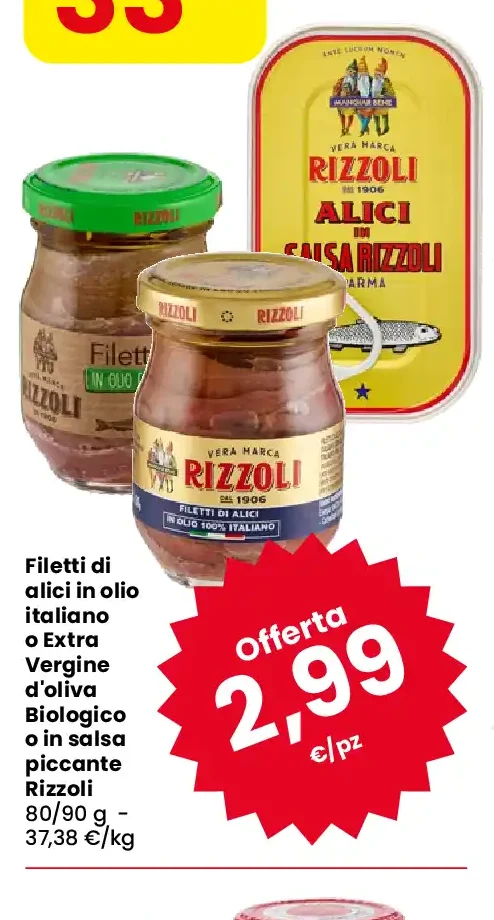 Filetti di alici in olio Rizzoli