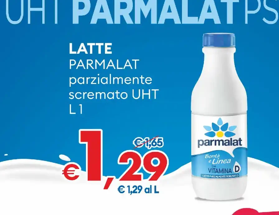 Latte UHT parzialmente scremato