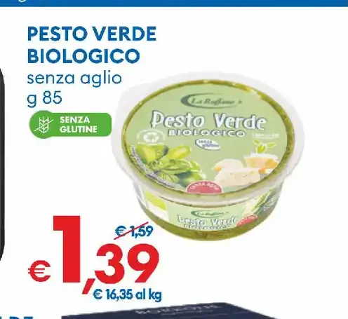 Pesto verde biologico senza aglio