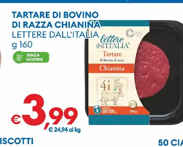 Tartare di bovino di razza Chianina Lettere dall'Italia