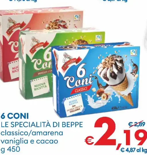 6 coni assortiti