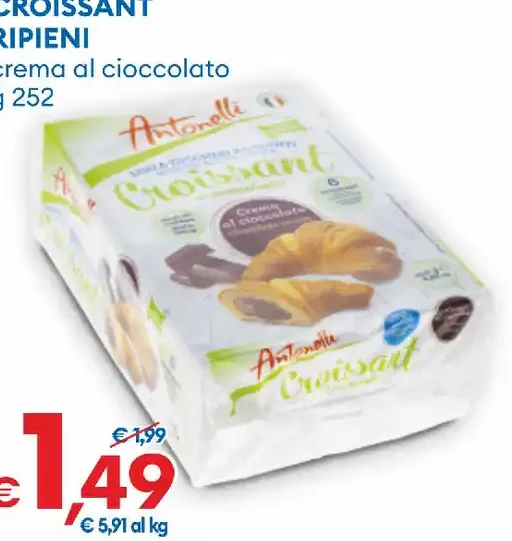 Croissant ripieni crema al cioccolato