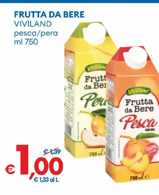 Bevanda alla frutta pesca e pera