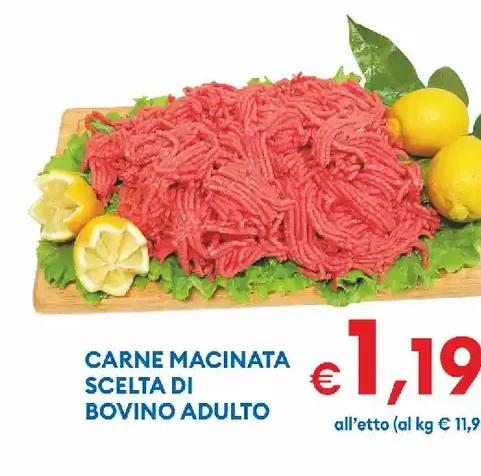Carne macinata scelta di bovino adulto