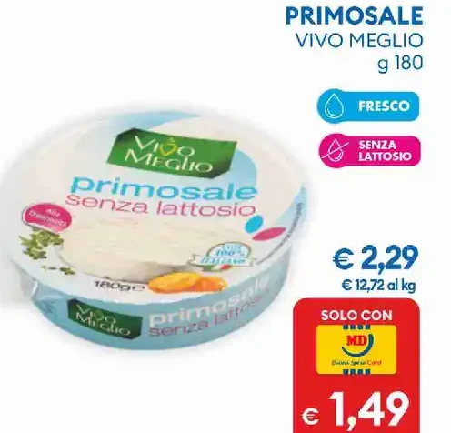 Primosale senza lattosio Vivo Meglio