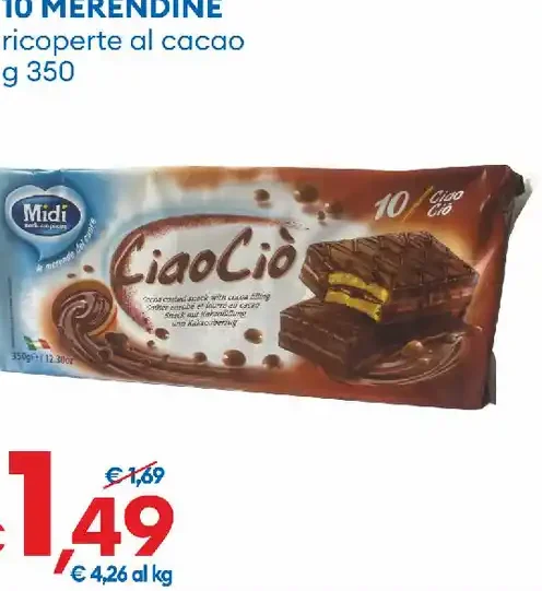 10 merendine al cacao CiaoCiao
